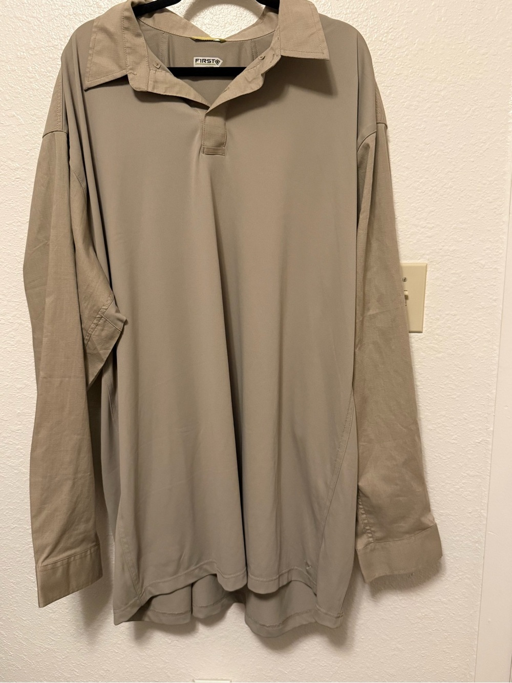 FIRESTONE Men's Long Sleeve Polo Shirt — Taupe